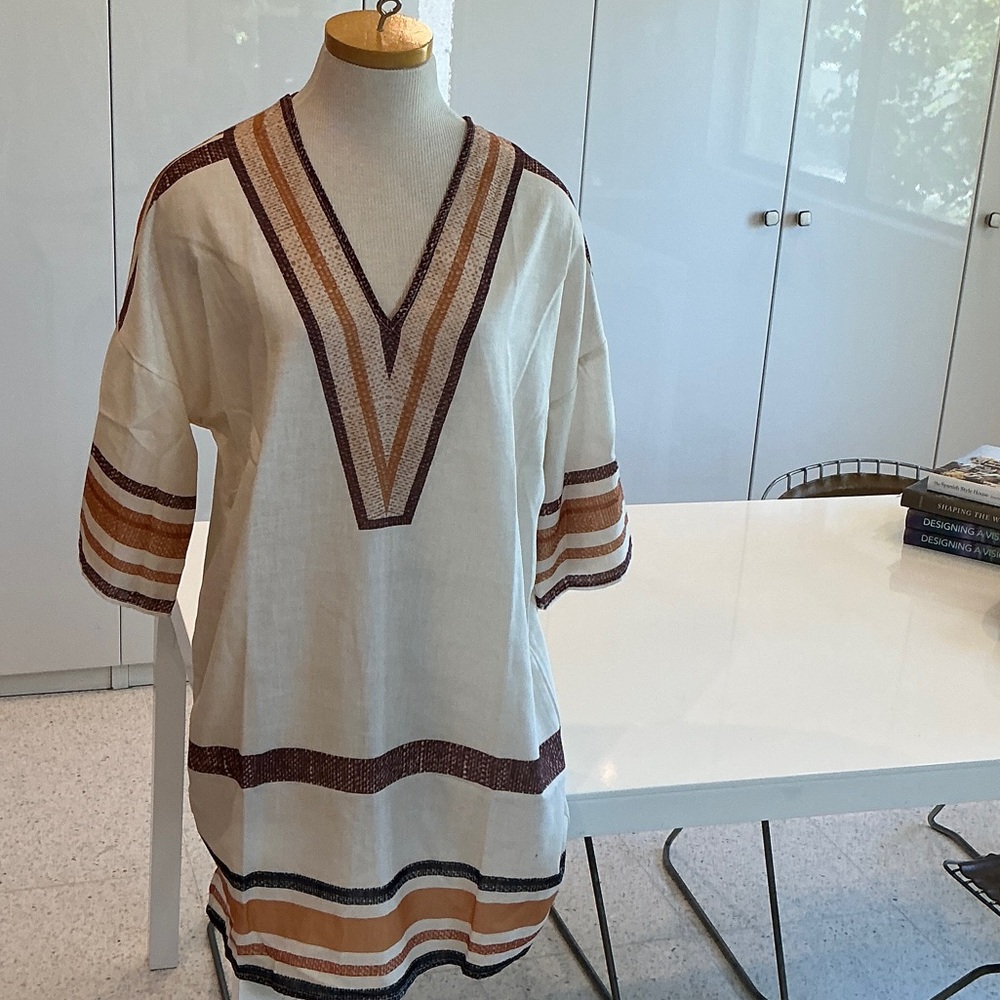 Bonne Journee, Elegant Striped Tunic Top, XL